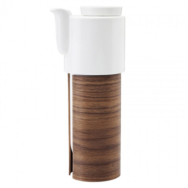 Tonfisk Design Warm 티포트 1 L 화이트 - walnut 세라믹 lid TFTNW006