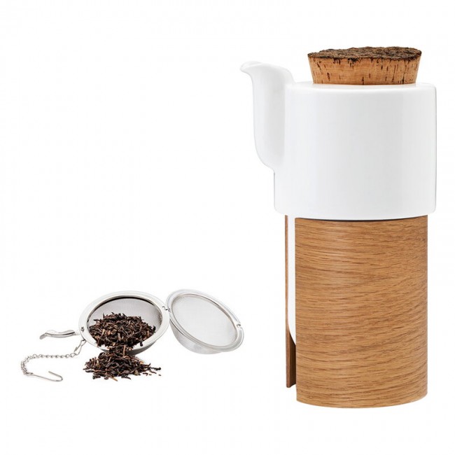 Tonfisk Design Warm 티포트 6 dl 화이트 - oak cork lid TFTNE005K