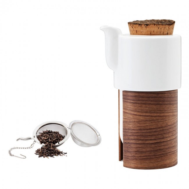 Tonfisk Design Warm 티포트 6 dl 화이트 - walnut cork lid TFTNW005K