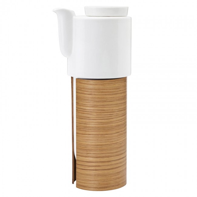 Tonfisk Design Warm 티포트 1 L 화이트 - oak 세라믹 lid TFTNE006