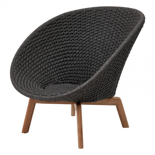 CANE-LINE 케인 라인 Peacock lounge 의자 teak - 다크그레이 CL5458RODGT-DARKGREY