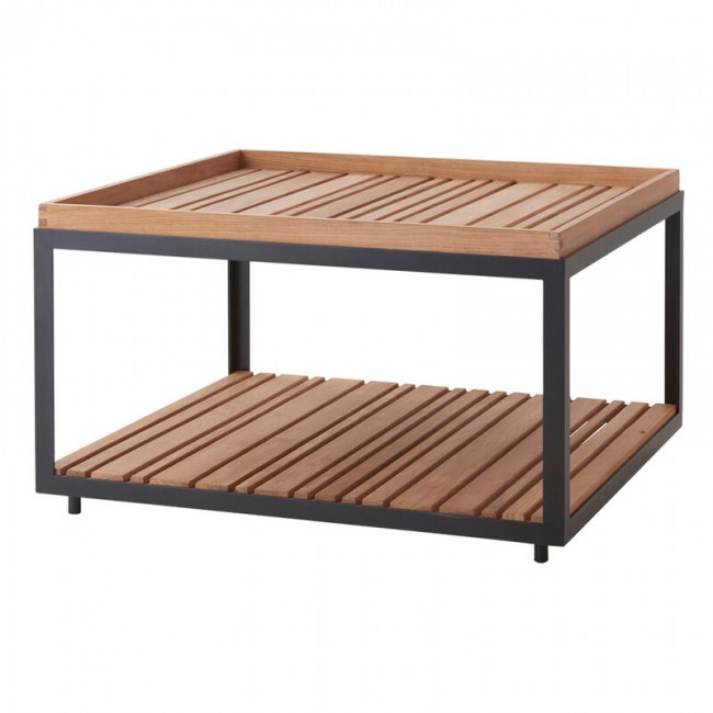 CANE-LINE 케인 라인 Level coffee 테이블 라지 teak - lava grey CL5008AL-P5008T