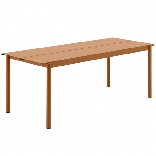 MUUTO 무토 Linear Steel 테이블 200 x 75 cm burnt 오렌지 MU30915-30925
