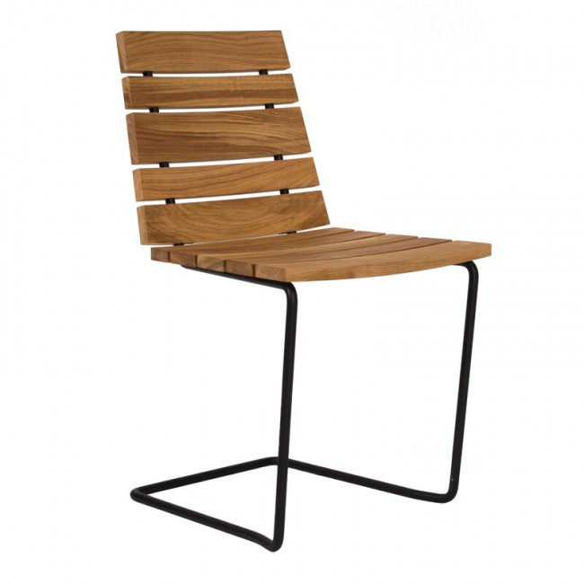 Skargaarden Grinda 의자 teak - 블랙 steel SNGRC-T
