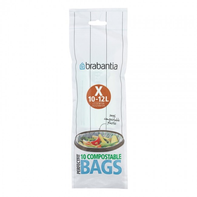 BRABANTIA 브라반티아 PerfectFit COMPOS테이블 bin liners 10-12 L 10 pcs X 그린 BA118685