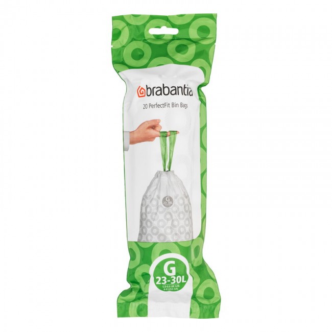 BRABANTIA 브라반티아 PerfectFit bin liners 20 pcs 화이트 BA115585
