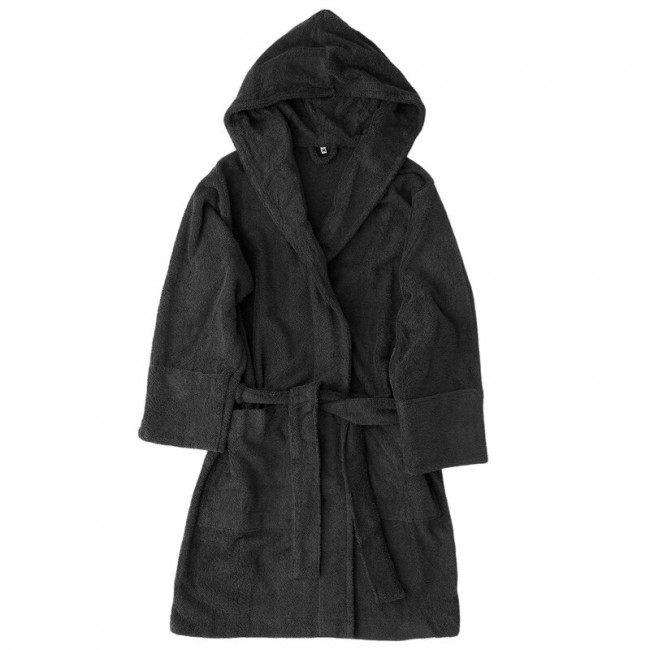 Tekla Hooded BATH로브 ash 블랙 TEKBT-AB-L