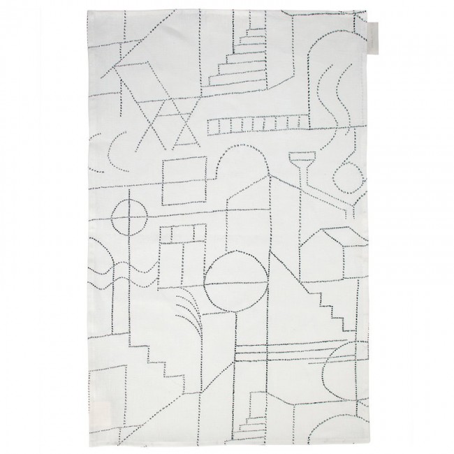 Saana ja Olli Unien 탈로 tea TOWEL/테이블매트 화이트 SOHMP10-9-WH-BL