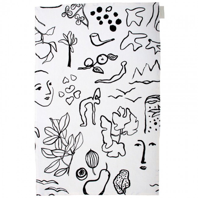 Saana ja Olli Onnenmaa tea TOWEL/테이블매트 화이트 SOHMP9-9-WH-BL