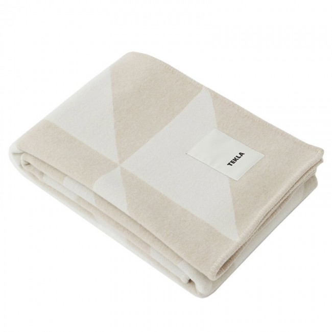 Tekla Cashmere 담요 블랭킷 150 x 200 cm 화이트 tiles TEKCA-WT-150X200