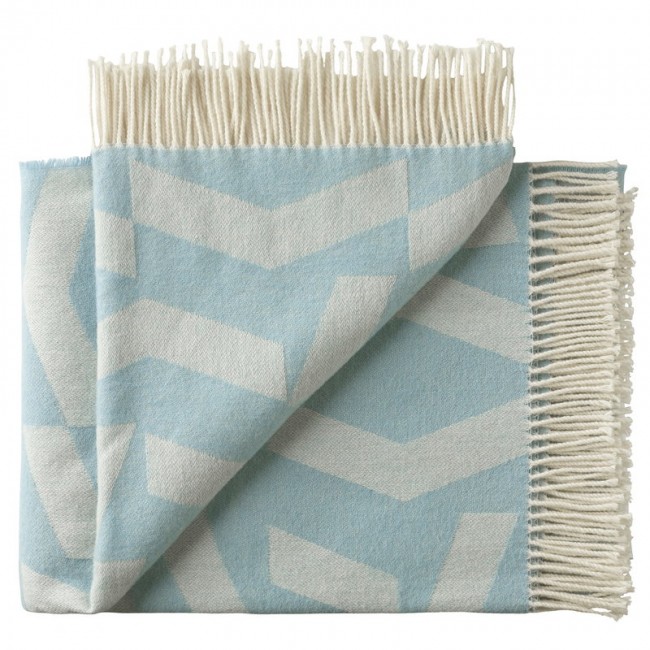 SILKEBORG ULDSPINDERI 실크EBORG Dashes throw 화이트 - 블루 RZ00-1150-7306