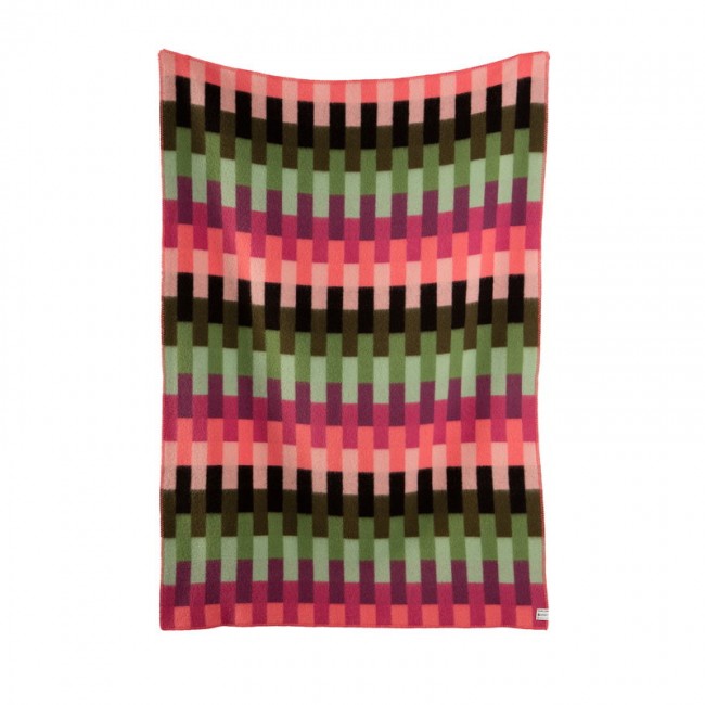 ROROS TWEED Roeros AEsmund Bold throw 200 x 135 cm 핑크 - 그린 RTW4151-B