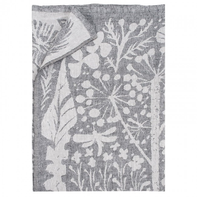 Lapuan Kankurit Villiyrtit 테이블보/THROW 150 x 200 cm 블랙 - 린넨 LT31393