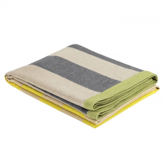 Hem 스트라이프 throw 130 x 180 cm 엘로우 - grey HE30542