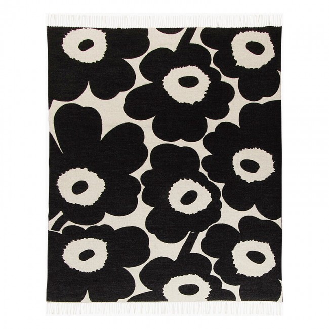MARIMEKKO 마리메꼬 Unikko throw 화이트 - 블랙 MA068994-190