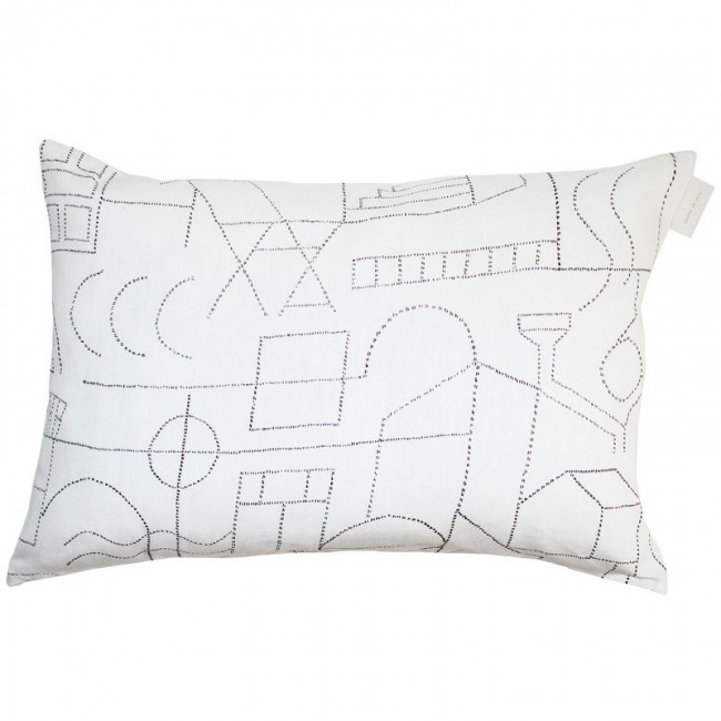 Saana ja Olli Unien 탈로 쿠션 커버 40 x 60 cm 화이트 - 블랙 SOHMP10-31-WH-BL