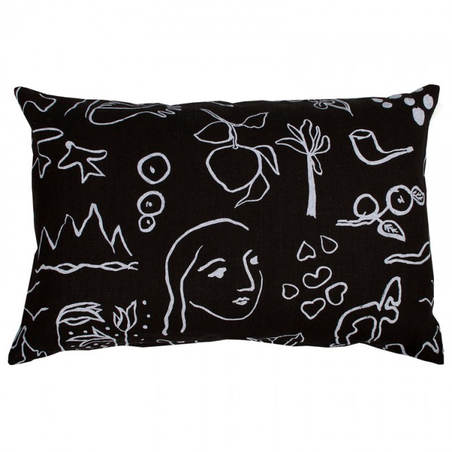 Saana ja Olli Onnenmaa 쿠션 커버 40 x 60 cm 블랙 - 화이트 SOHMP9-31-BL-WH