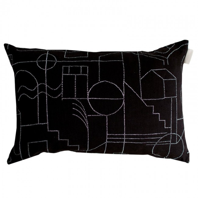 Saana ja Olli Unien 탈로 쿠션 커버 40 x 60 cm 블랙 - 화이트 SOHMP10-31-BL-WH