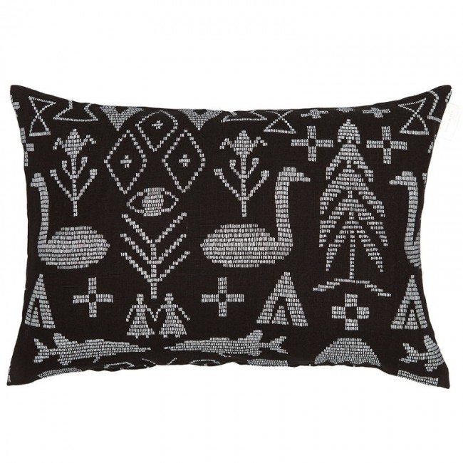 Saana ja Olli Maailman synty 쿠션 커버 40 x 60 cm 블랙 - 화이트 SOHMP4-31-BL-WH