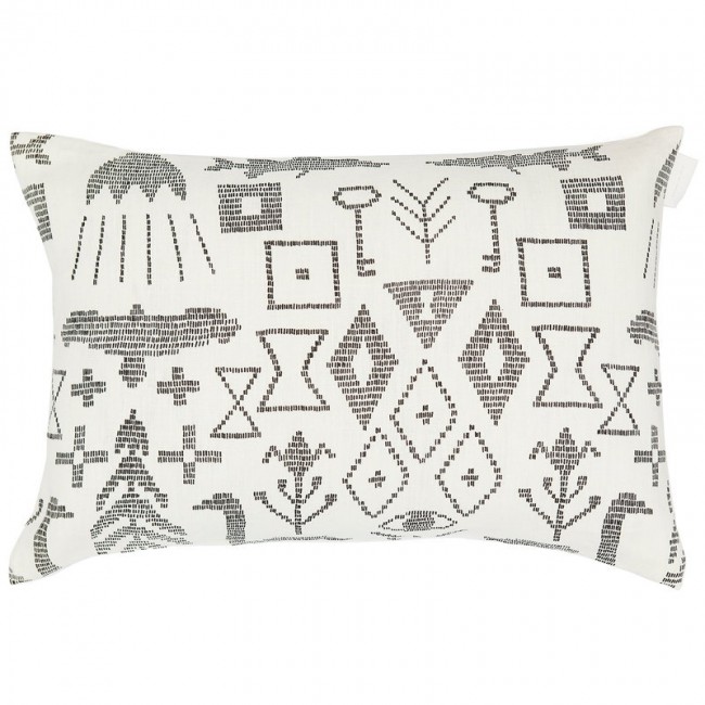 Saana ja Olli Maailman synty 쿠션 커버 40 x 60 cm 화이트 - 블랙 SOHMP4-31-WH-BL