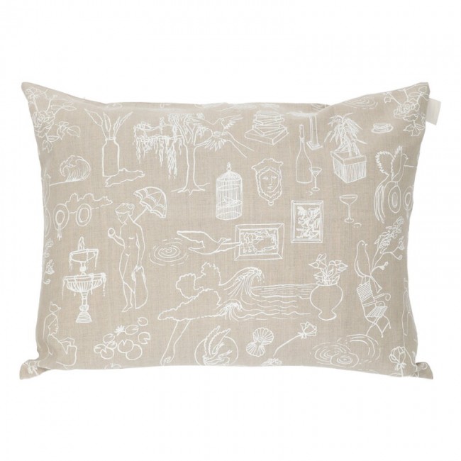 Saana ja Olli Mielenmaisemia 쿠션 커버 60 x 80 cm beige - 화이트 SOHMP11-41-BG-WH