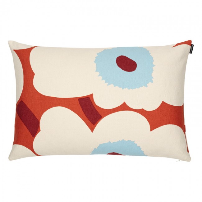 MARIMEKKO 마리메꼬 Unikko 쿠션 커버 40 x 60 cm 오렌지 - 오프 화이트 light 블루 MA070167-215