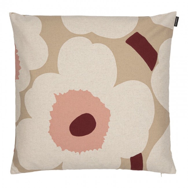 MARIMEKKO 마리메꼬 Unikko 쿠션 커버 50 x cm beige - 린넨 로즈 MA071758-887