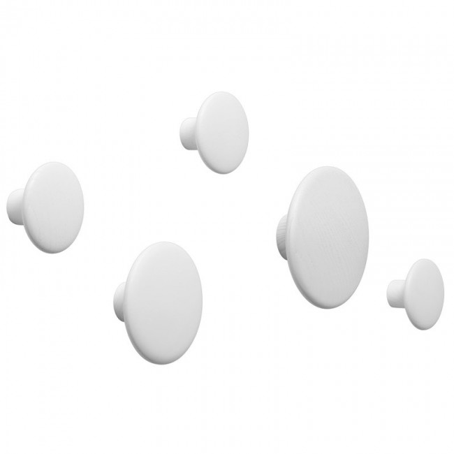 MUUTO 무토 Dots Wood 코트걸이S set of 5 화이트 MU03011
