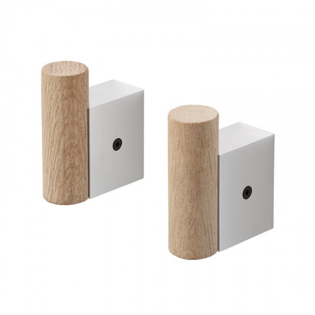 MUUTO 무토 Attach 코트걸이 2 pcs aluminium - oak MU12351