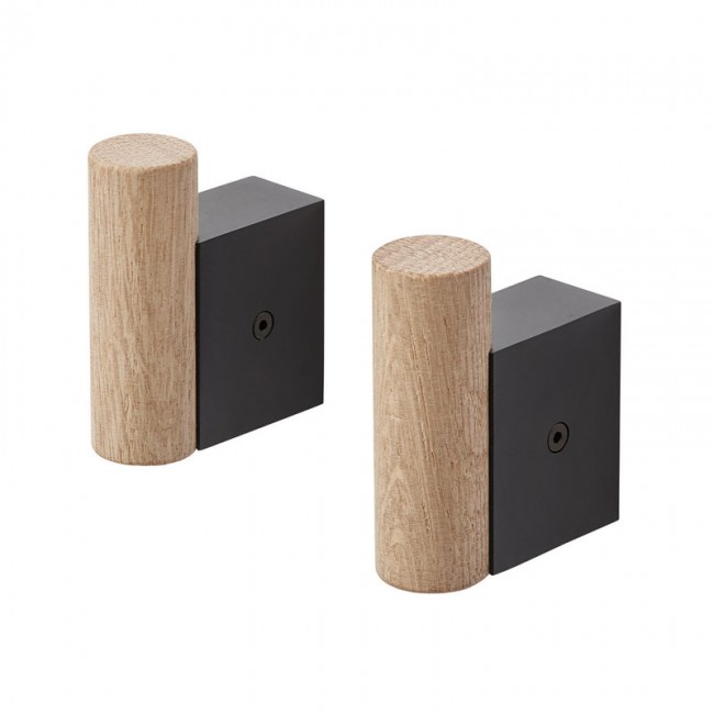 MUUTO 무토 Attach 코트걸이 2 pcs 블랙 - oak MU12350