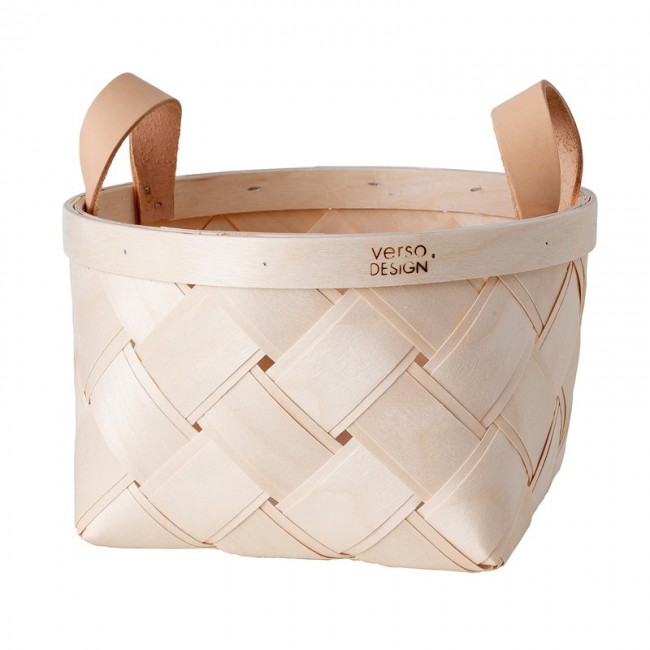 Verso Design Lastu birch basket round S VDWB25-201