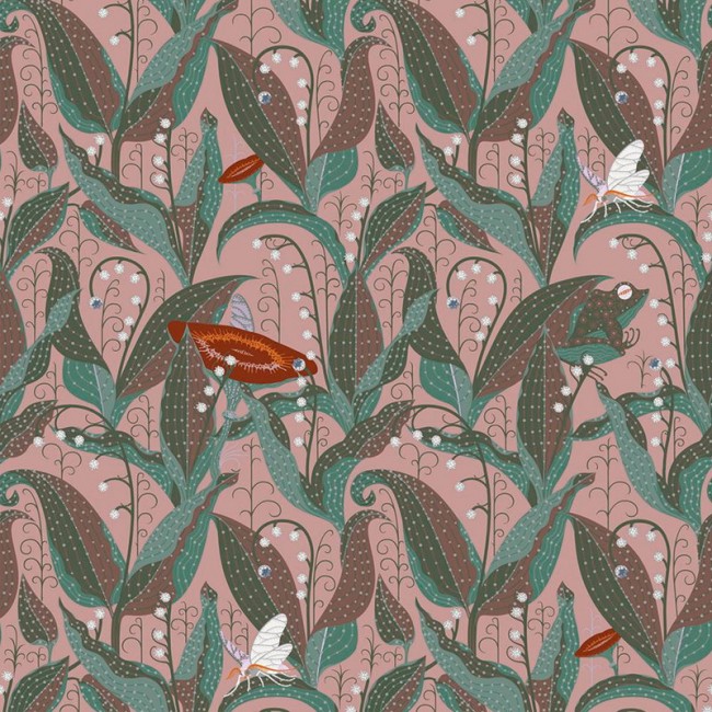 Klaus Haapaniemi Lily of the Valley Mauve wallpaper uncoated KH15124-UNCOATED