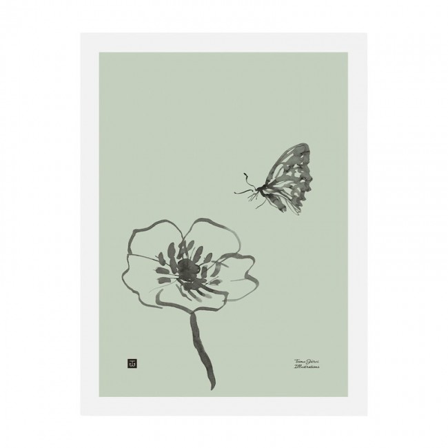 TEEMU JARVI ILLUSTRATIONS TE에뮤 버터플라이 poster 30 x 40 cm SP링 그린 TJ6430065512387