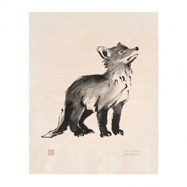 TEEMU JARVI ILLUSTRATIONS TE에뮤 Fox Cub plywood poster TJPoWFG-FC2