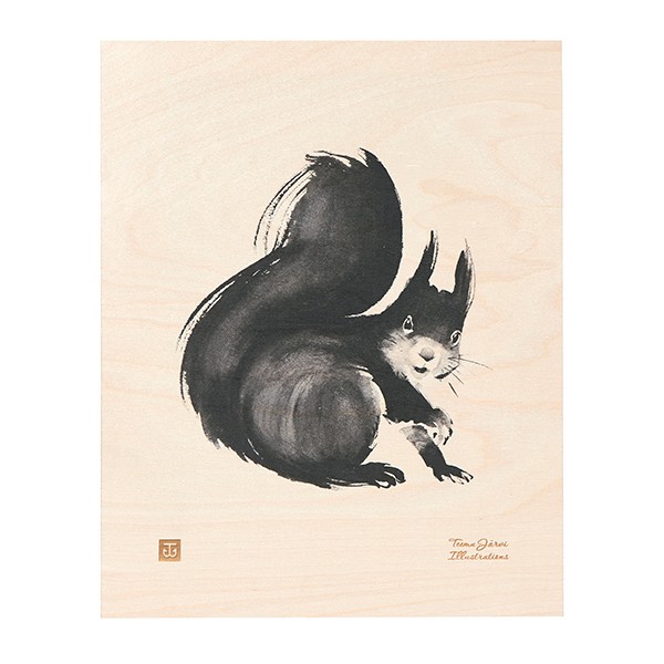 TEEMU JARVI ILLUSTRATIONS TE에뮤 Squirrel plywood poster TJPoWFG-SQ2