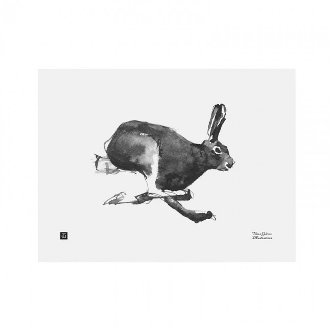 TEEMU JARVI ILLUSTRATIONS TE에뮤 Hare poster 40 x 30 cm TJPoSFG-MH2