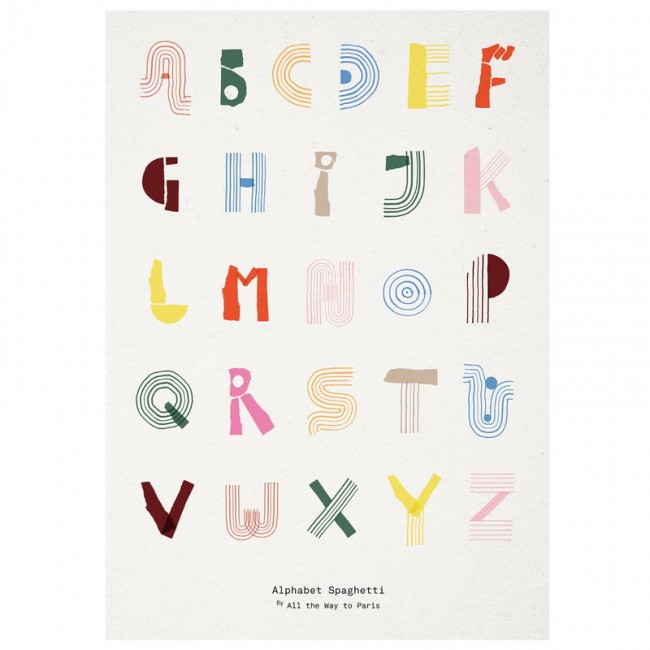 MADO 마도 Alphabet Spaghetti poster 50 x 70 cm multicolour DOM3173
