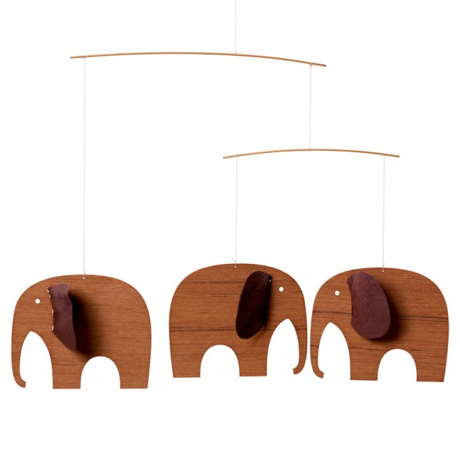 Flensted Mobiles Baby 코끼리S 3 mobile wood FS071TU