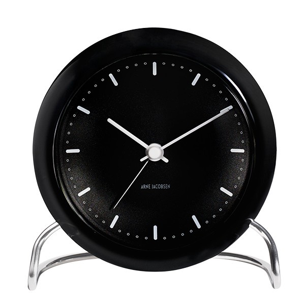 ARNE JACOBSEN 아르네야콥센 AJ City Hall 테이블 시계 with alarm 블랙 RD43673