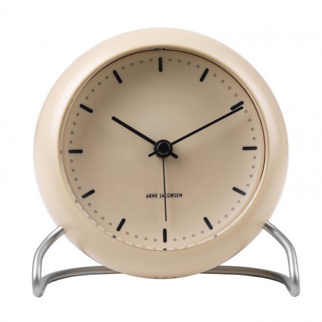 ARNE JACOBSEN 아르네야콥센 AJ City Hall 테이블 시계 with alarm sandy beige RD43693