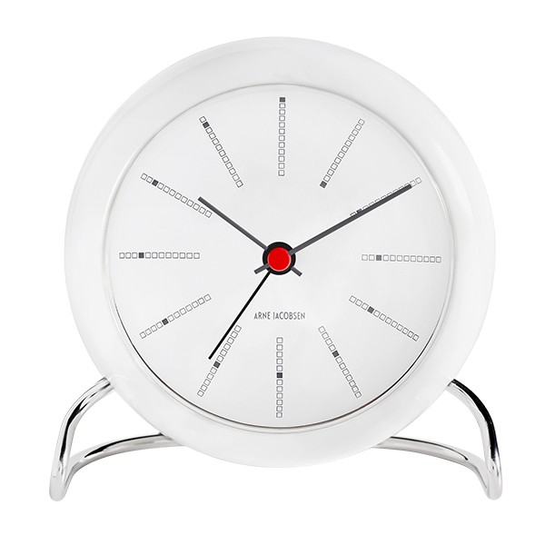 ARNE JACOBSEN 아르네야콥센 AJ Bankers 테이블 시계 with alarm 화이트 RD43675