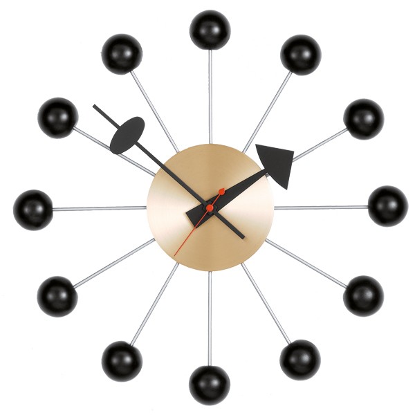 VITRA 볼 클락 블랙 - 브라스 Vitra Ball Clock  black - brass 08837