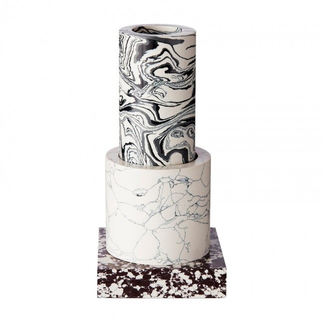 TOM DIXON 톰딕슨 Swirl 화병 꽃병 small 블랙 - 화이트 TXSWVA03