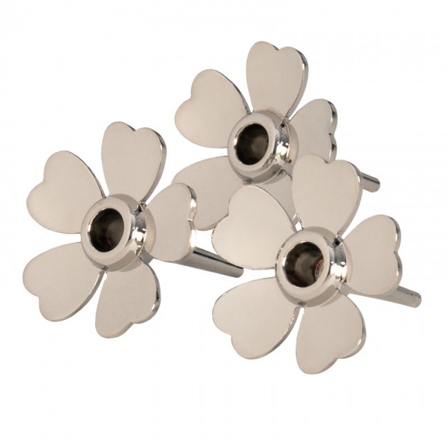 DESIGN HOUSE STOCKHOLM 디자인 하우스 스톡홀름 Me To You 캔들 홀더 3 pcs nickel DHS2752-9100