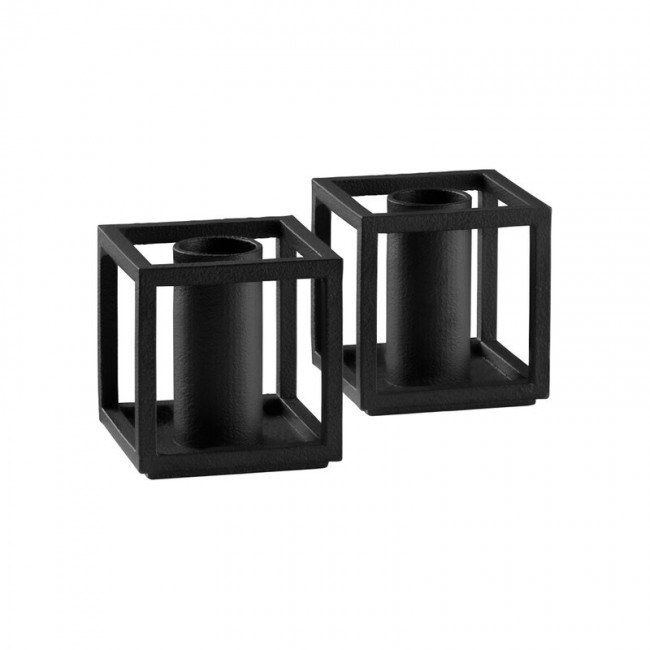 BY LASSEN 바이라센 Kubus Micro 캔들 홀더 2 pcs 블랙 BY12001