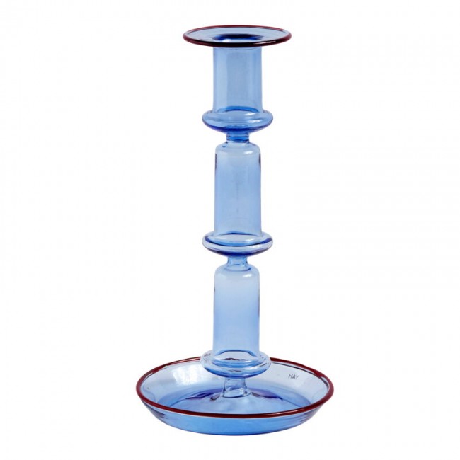 HAY 헤이 플레어 캔들 홀더 tall light 블루 with red rim HA507956