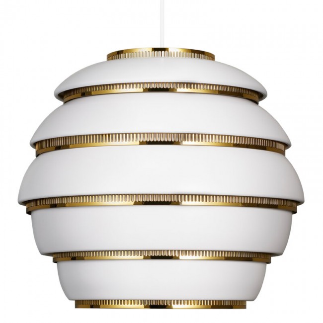 ARTEK 알토 펜던트 A331 비하이브 화이트 - 브라스 Artek Aalto pendant A331 Beehive  white - brass 04747