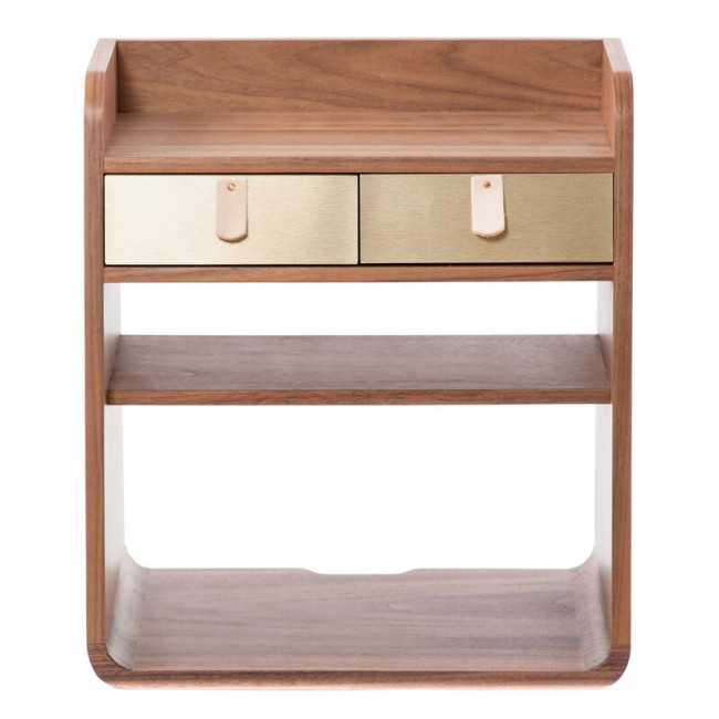 HARTOE 할토 Suzon wall shelf walnut - 브라스 HO12010723130