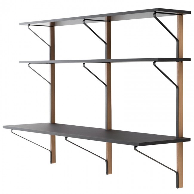 ARTEK 카아리 월 쉘프 벽선반 위드 데스크 REB 010 블랙 - oak Artek Kaari wall shelf with desk REB 010  black - oak 04564