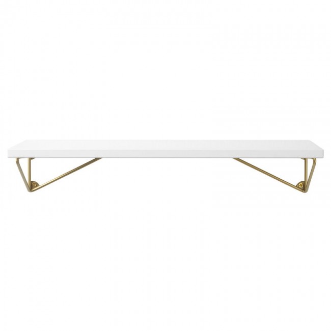 MAZE 메이즈 Pythagoras XS shelf with brackets 화이트 - 브라스 matte MZ604526
